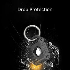 Waterproof Apple AirTag Protective Case TPU Cover Air Tag Tracker Loop Holder - White
