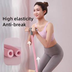 Multifunctional Foot Pedal Resistance Band Home Fitness Pulling Rope Exerciser - Pink