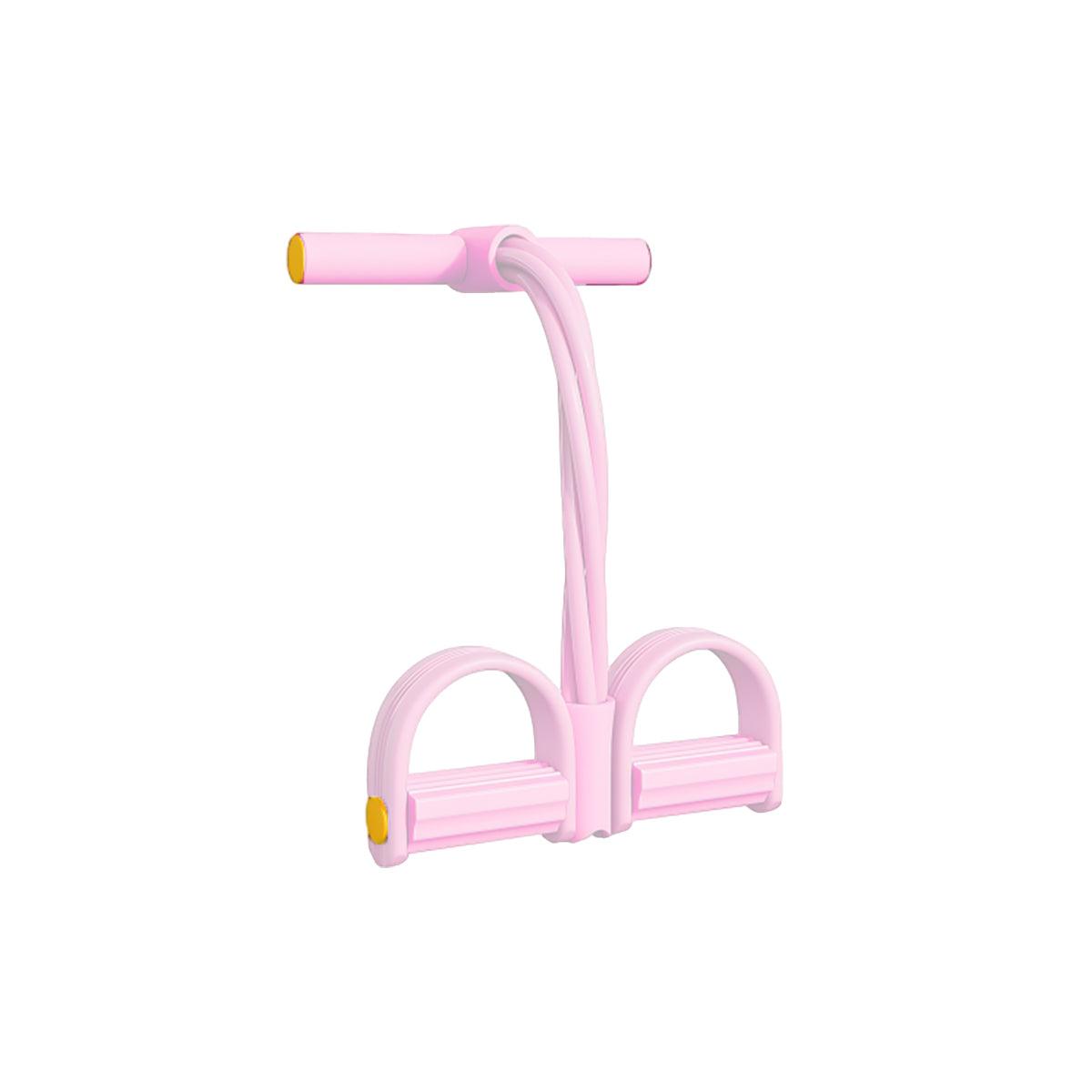 Multi-Function Exercise Tension Rope Foot Pedal Resistance Fitness Pull Bands - Pink