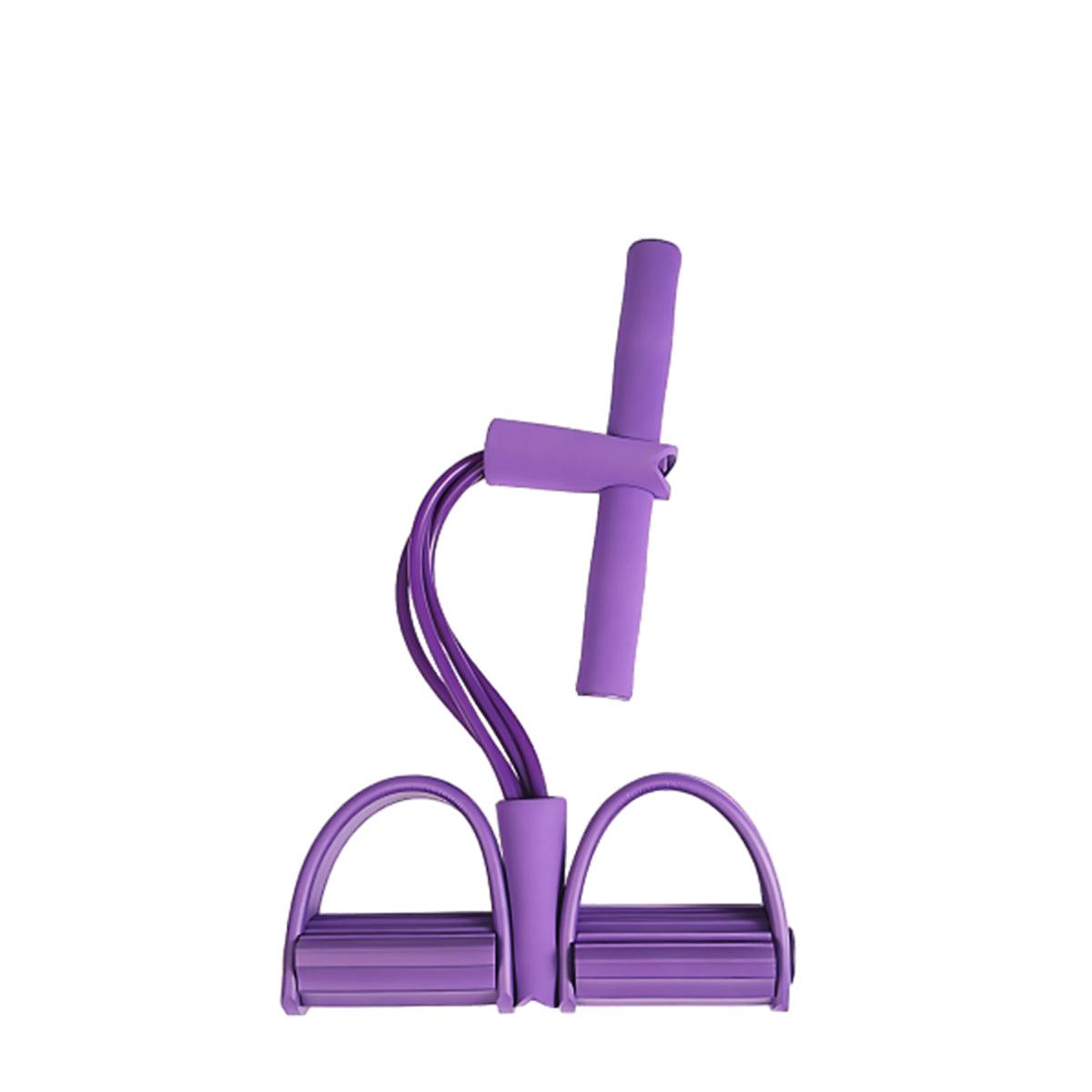 Multi-Function Exercise Tension Rope Foot Pedal Resistance Fitness Pull Bands - Pink