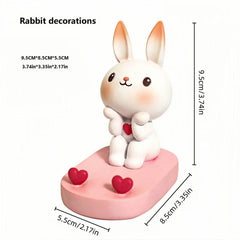Cartoon Rabbit Phone Holder Desktop Stand Cute Mobile Phone Stand for Office - White