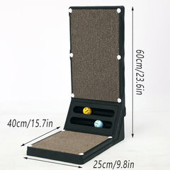 L-shaped Cat Scratching Board Vertical Claw Toy Cat Scratcher for Pet Playtime - Black