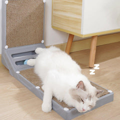 L-shaped Cat Scratching Board Vertical Claw Toy Cat Scratcher for Pet Playtime - Black