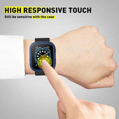 For Apple Watch iWatch Series SE 6 5 4 3 2 1 Case Full Glass Cover 40mm - Blue