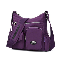 Purple Shoulder Bag Nylon Fabric Crossbody Travel Bag for Women Casual Use