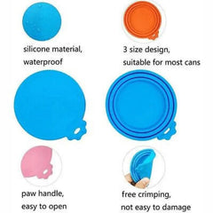 Yellow 1/2/3X Silicone Pet Food Can Cover Reusable Lid for Pet Food Storage - 1 PC