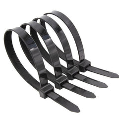 50X Cable Ties Zip Ties Nylon Uv Stabilised Black Cable Tie - 7.2*400mm