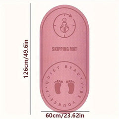 Jump Rope Mat Soundproof Shock Absorbing Mat for Indoor Fitness Yoga Floor Use - Grey