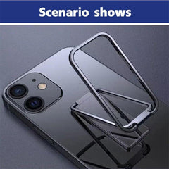 Portable Multifunctional Folding Metal Mobile Phone Holder Bracket Desktop Stand - Rose Gold