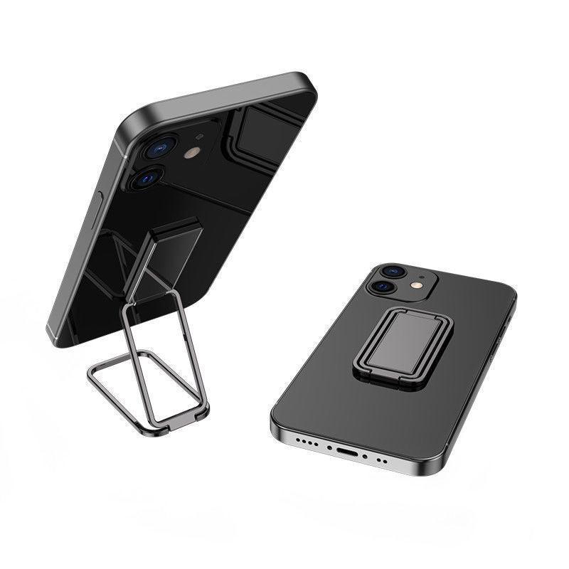 Portable Multifunctional Folding Metal Mobile Phone Holder Bracket Desktop Stand - Rose Gold