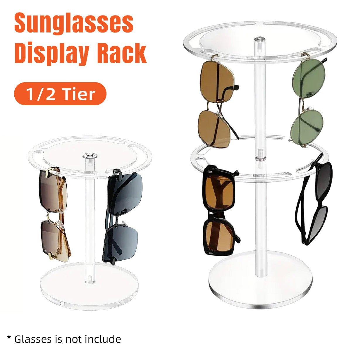 360 Degree Rotating Eyeglasses Display Stand Desktop Holder Organizer Glasses Storage - 1-Layer