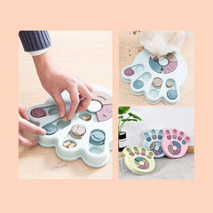 Dog Treat Dispenser Food Puzzle Toy Interactive Training Feeder Pet Supply Bowl - Hexagon-Blue