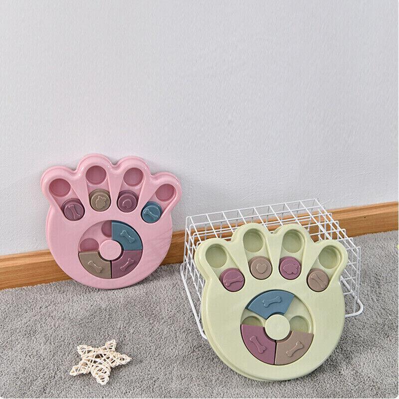 Dog Treat Dispenser Food Puzzle Toy Interactive Training Feeder Pet Supply Bowl - Hexagon-Pink
