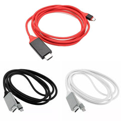 2M USB C Type-C to HDMI Digital TV Adapter Cable For Android Mobile Phone Tablet - Red
