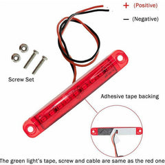 4PCS Marine LED Navigation Strip Lights Red and Green Waterproof 12–24V Compatible