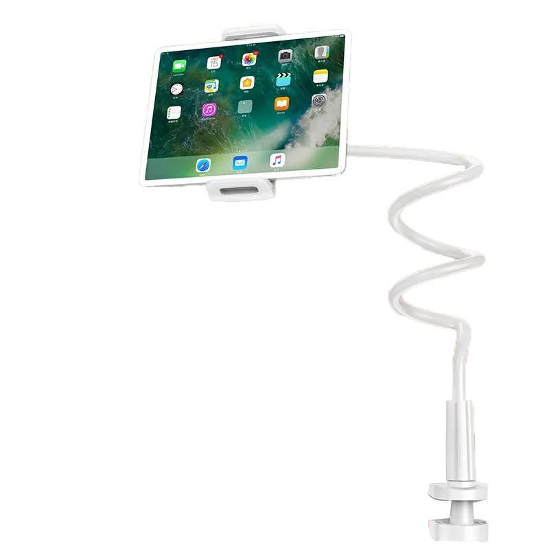 Adjustable Flexible Phone Tablet Holder with Clamp for Bed Desk Mount Use - White