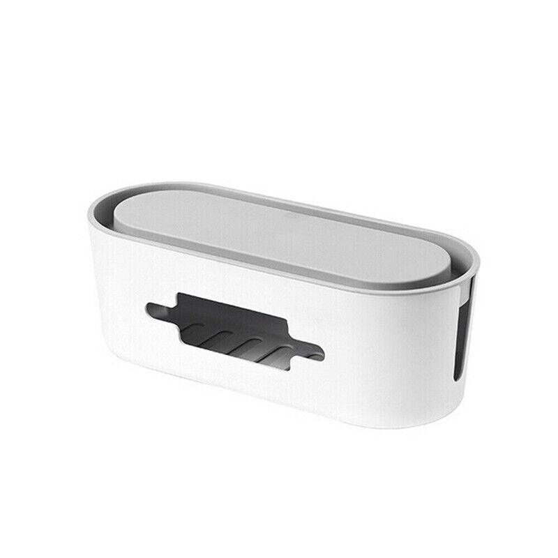 Cable Power Management Storage Box Socket Wire Tidy Organiser Hide Case - Grey