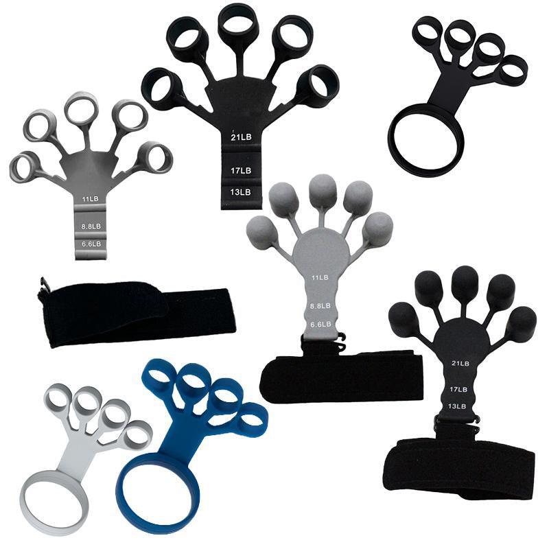 Finger Exerciser Strength Gripper Forearm Trainer Hand Grip Strengthener Therapy - 1# Black (21LB)