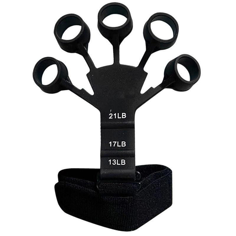 Finger Exerciser Strength Gripper Forearm Trainer Hand Grip Strengthener Therapy - 2# Black (21LB)