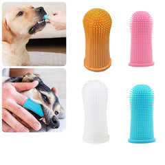 Premium Oral Care Dog Cat Toothbrush Finger Toothbrush Finger Silicone - Pink