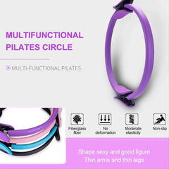 6 Colours Pilates Yoga Ring Magic Circle Fitness Equipment for Toning Slim Legs - Purple
