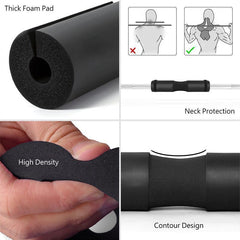 Squat Pad Barbell for Squats Lunges Hip Thrusts Neck Shoulder Protective Support - Grey