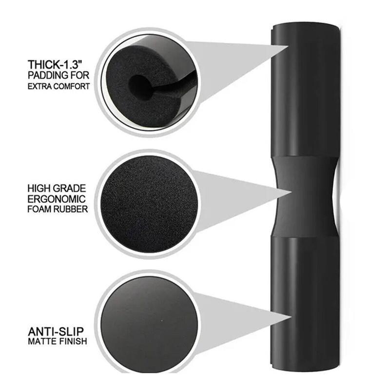 Squat Pad Barbell for Squats Lunges Hip Thrusts Neck Shoulder Protective Support - Grey