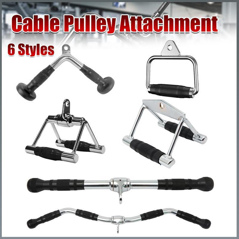 Cable Pulley Attachment Tricep Rope V Grip LAT Pull Down Gym Accessory - Tricep Press-Down Bar