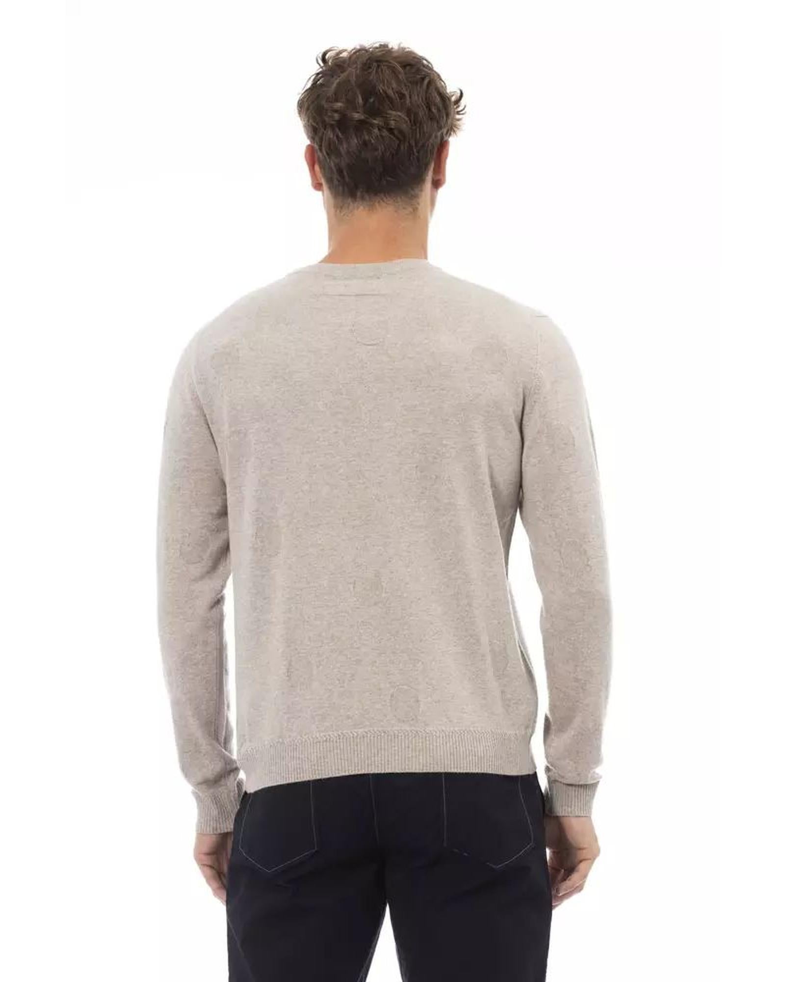 Alpha Studio Men's Beige Viscose Sweater