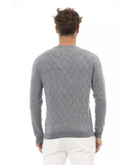 Alpha Studio Men's Gray Viscose Sweater