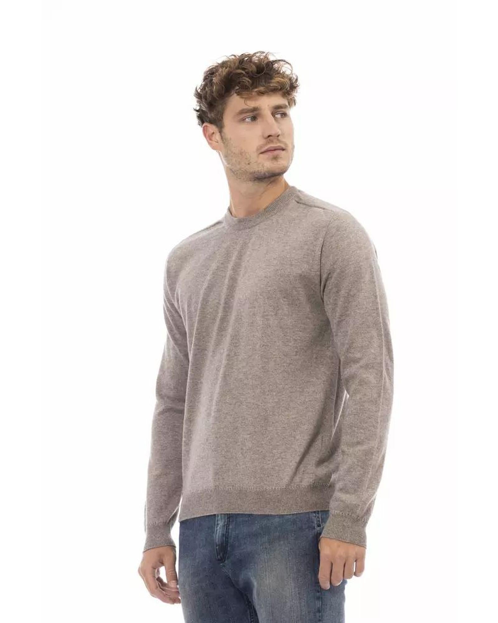 Alpha Studio Men's Beige Viscose Sweater