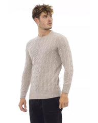 Alpha Studio Men's Beige Viscose Sweater