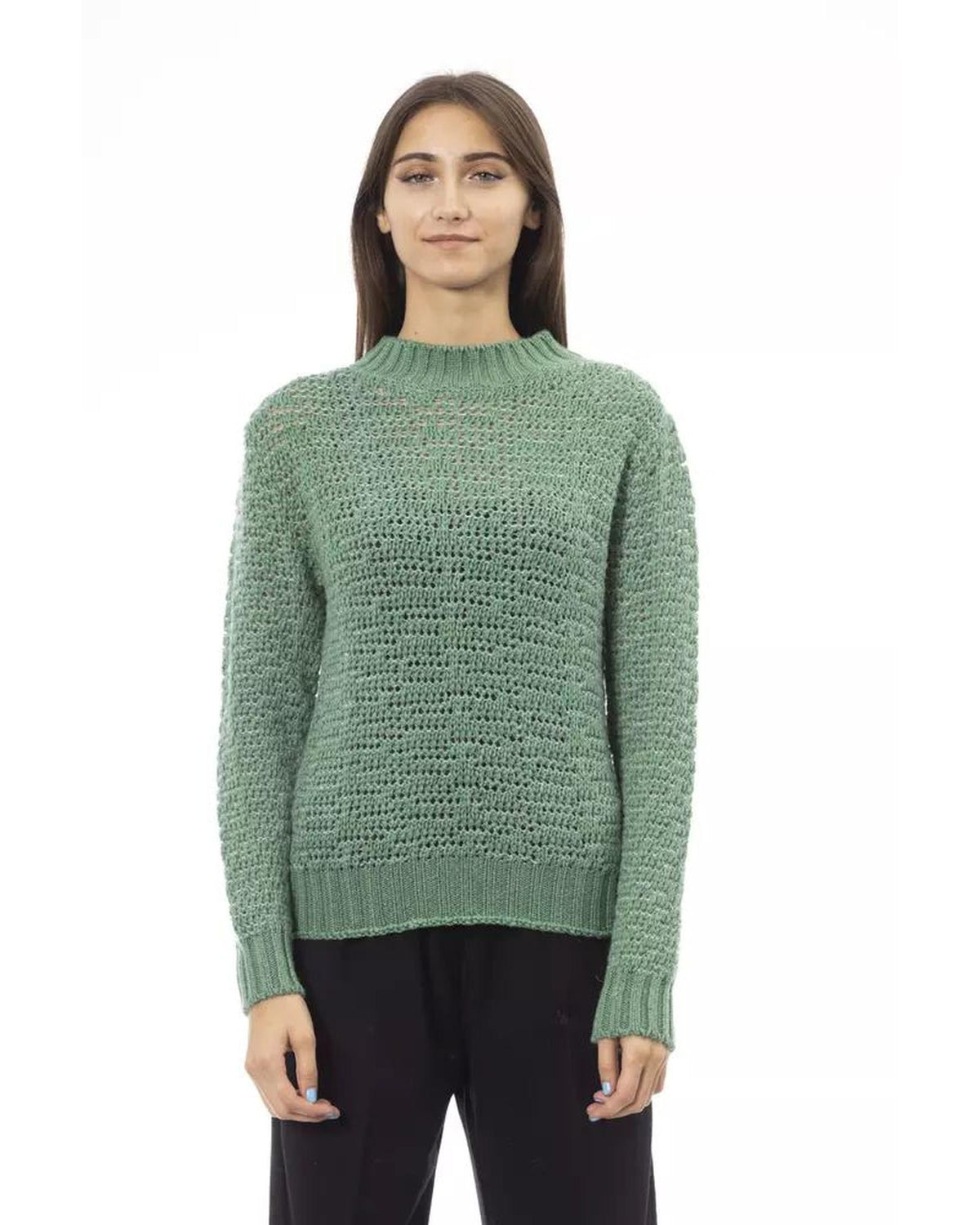 Alpha Studio Women's Green Wool Sweater - 42 IT