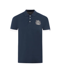 Aquascutum Men's Blue Cotton Polo Shirt