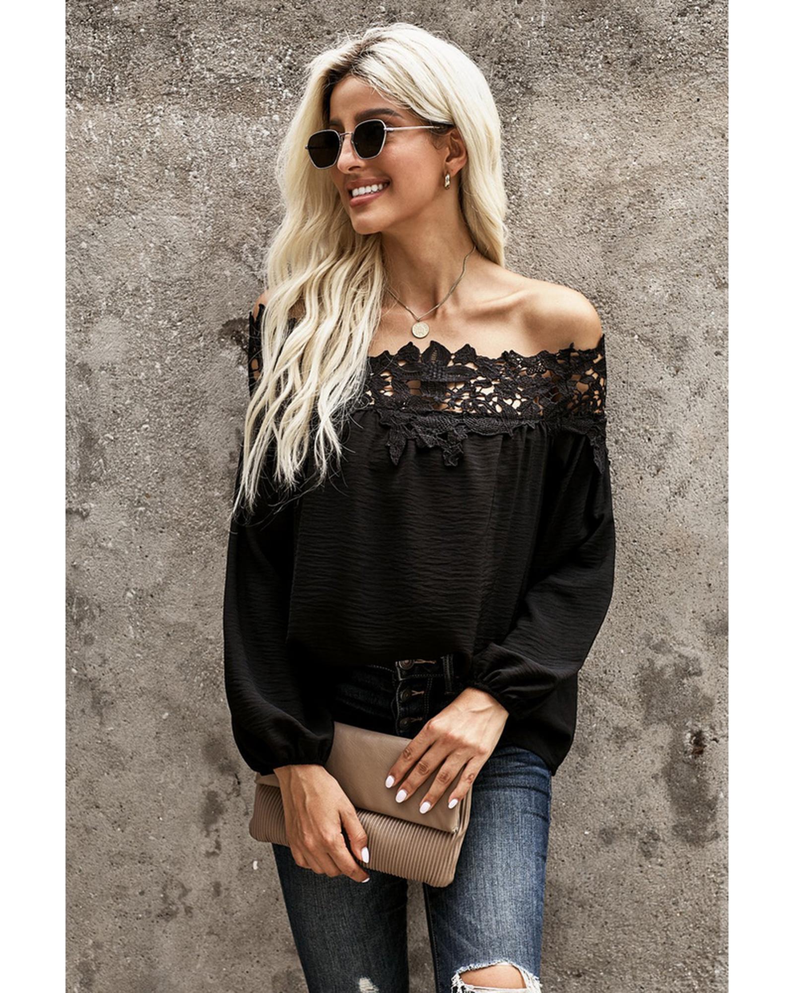 Azura Exchange Lace Off The Shoulder Top