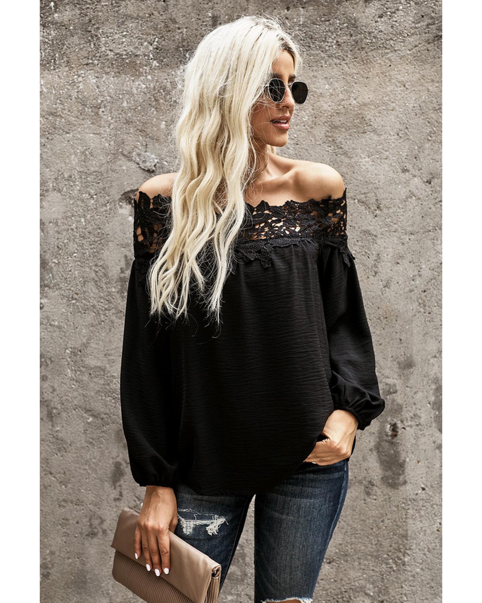 Azura Exchange Lace Off The Shoulder Top