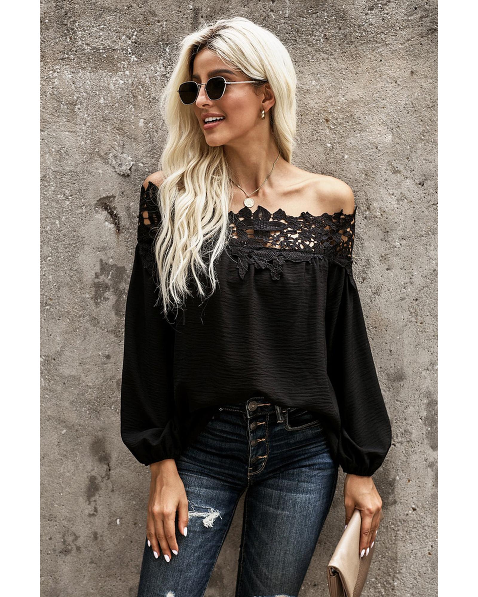 Azura Exchange Lace Off The Shoulder Top