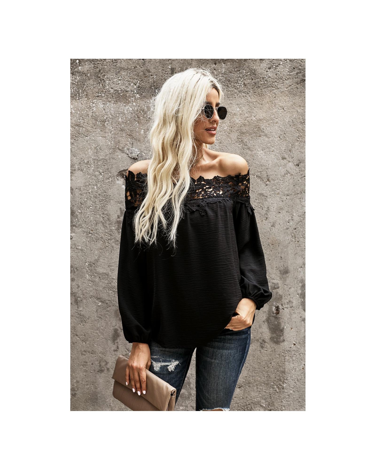 Azura Exchange Lace Off The Shoulder Top