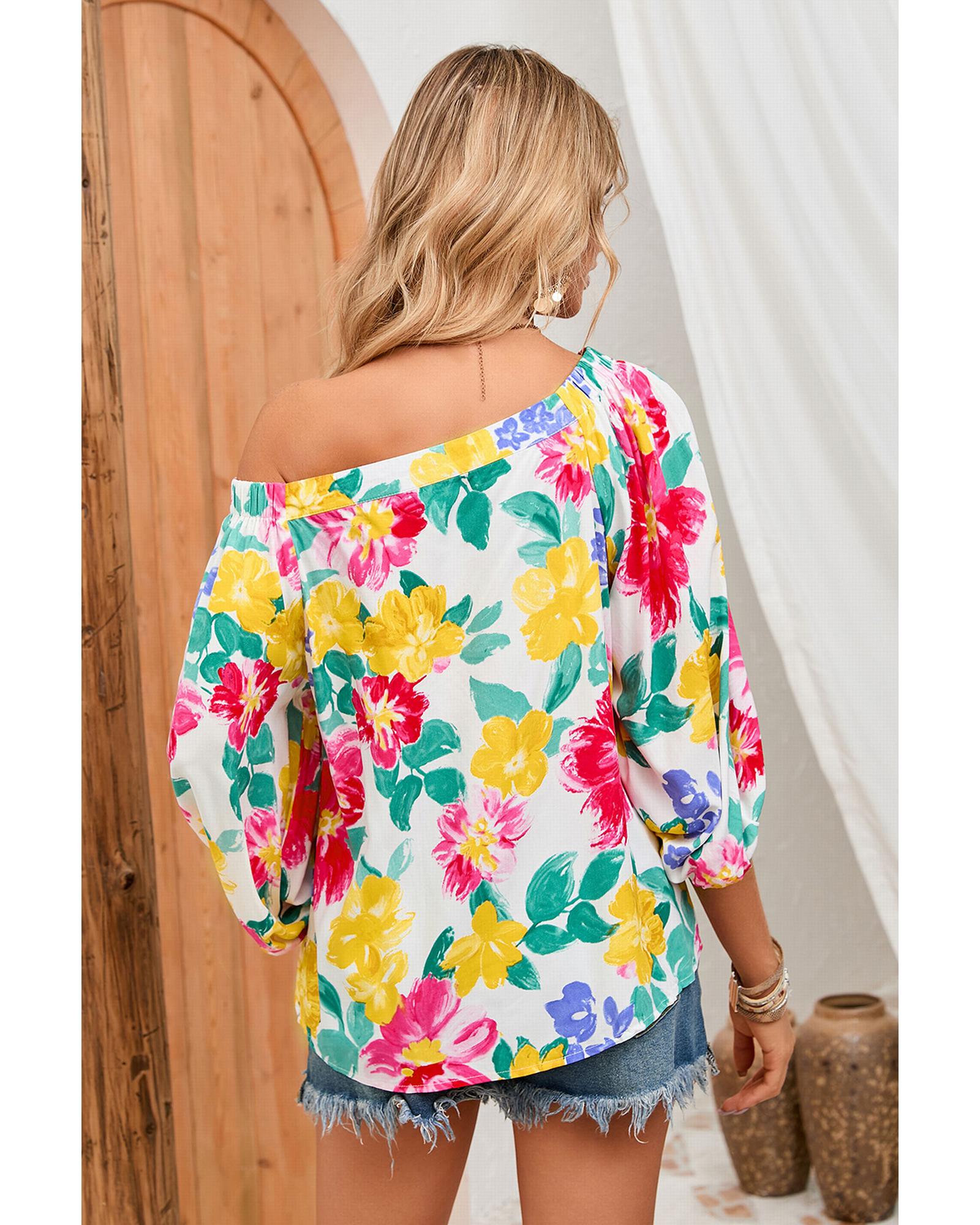 Azura Exchange Floral Off Shoulder Top - XL