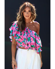 Azura Exchange Off-Shoulder Tiered Ruffle Blouse