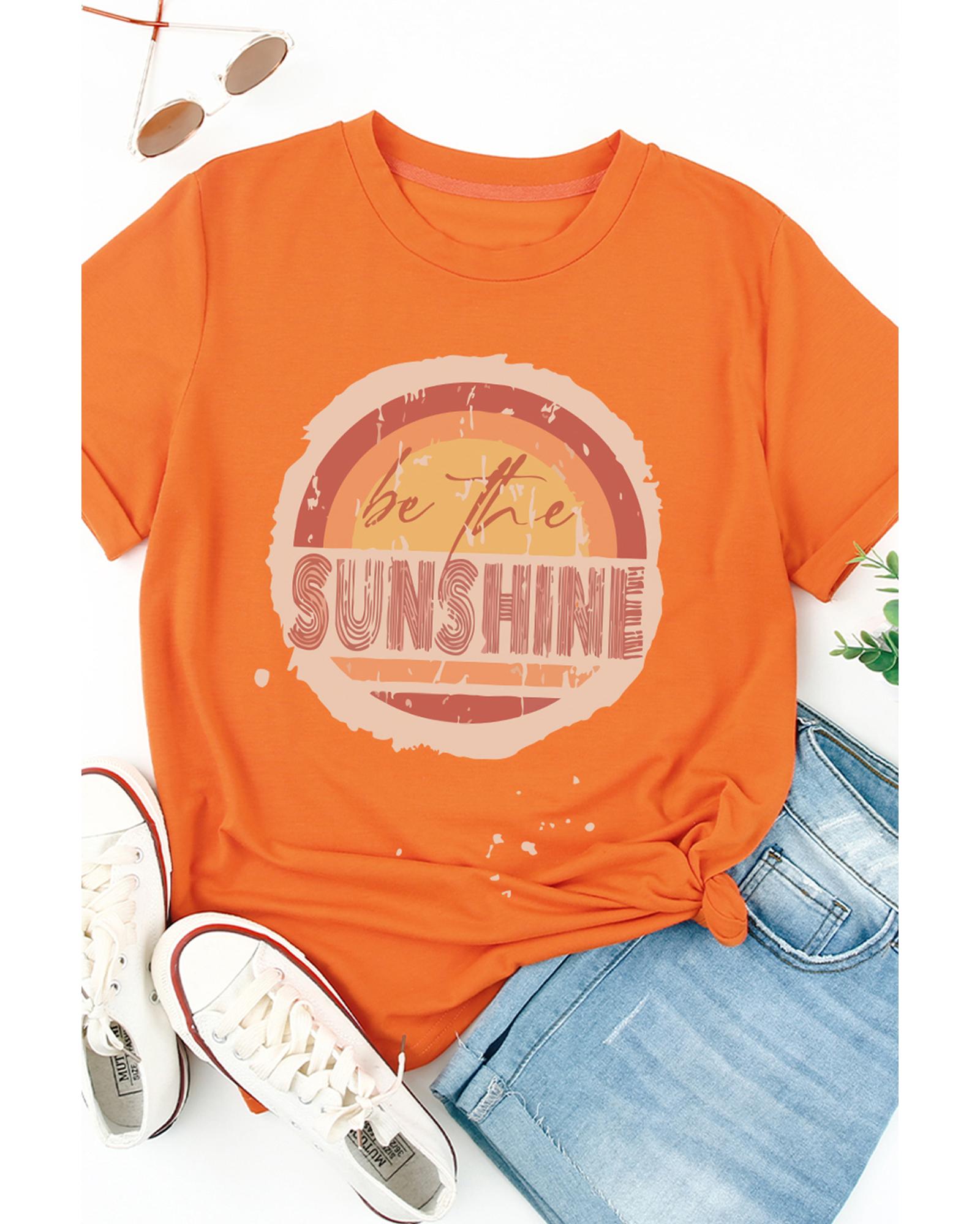 Azura Exchange Graphic Print Crewneck T-Shirt - Be The Sunshine - M