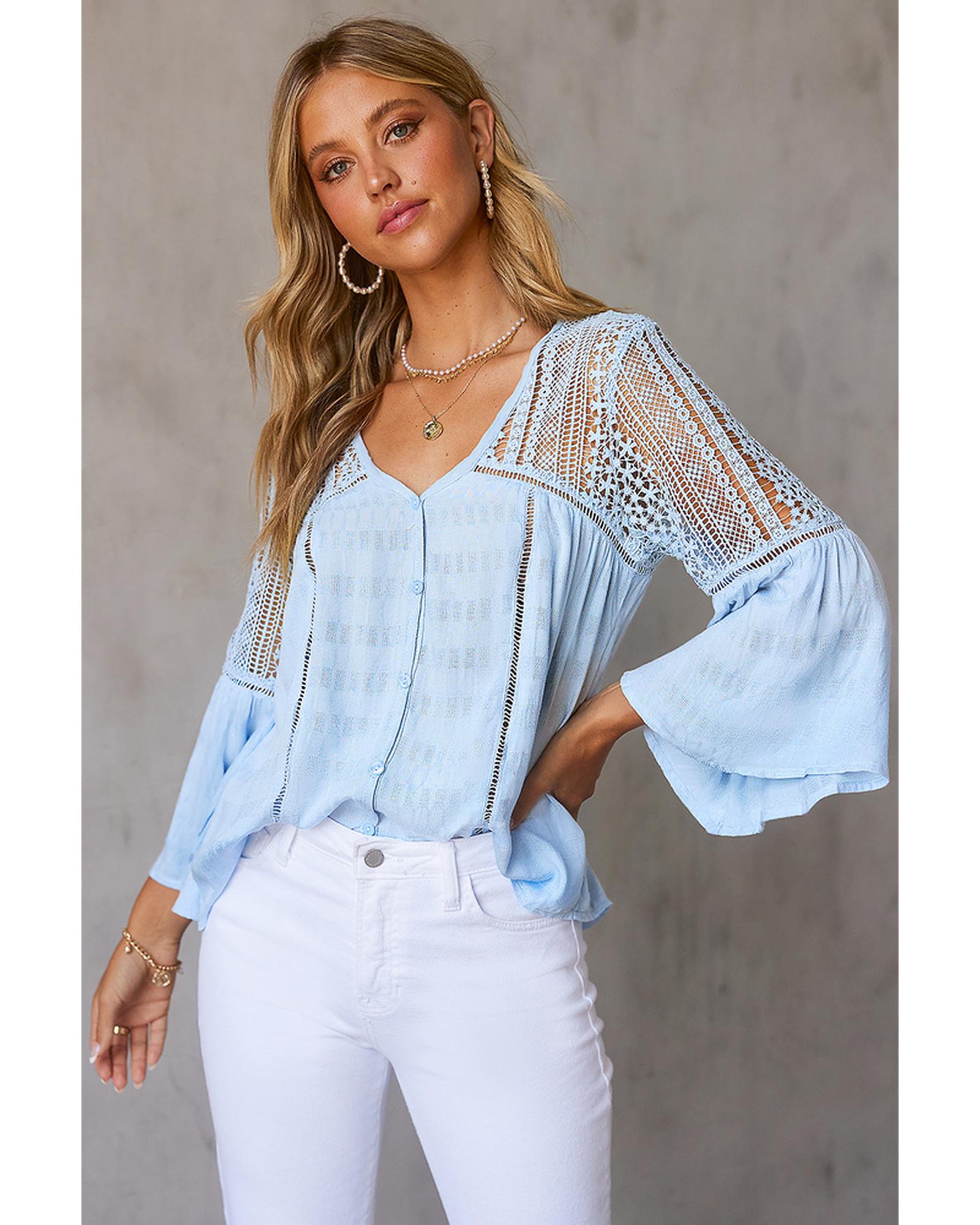 Azura Exchange Du Jour Crochet Blouse - XL