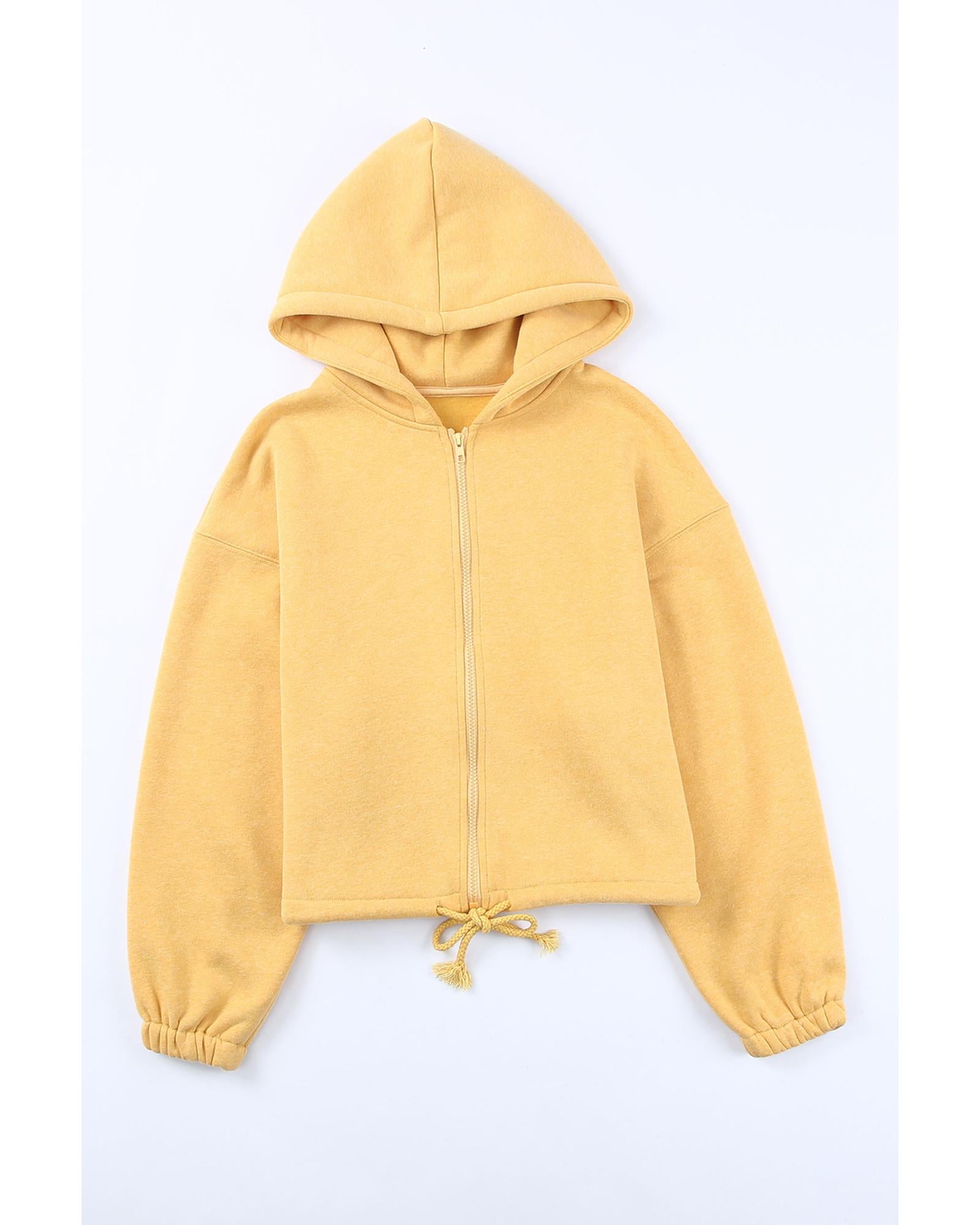 Azura Exchange Cinched Cropped Hoodie with Zip Closure - M