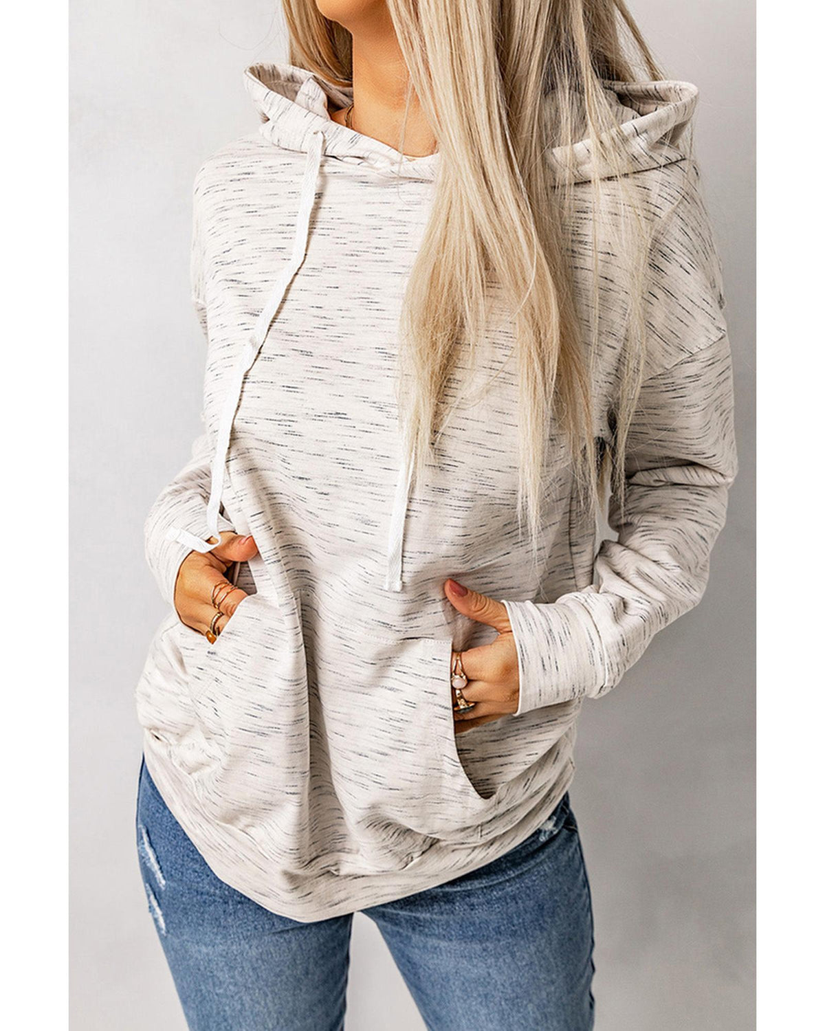 Azura Exchange Marbled Drawstring Cropped Hoodie - S