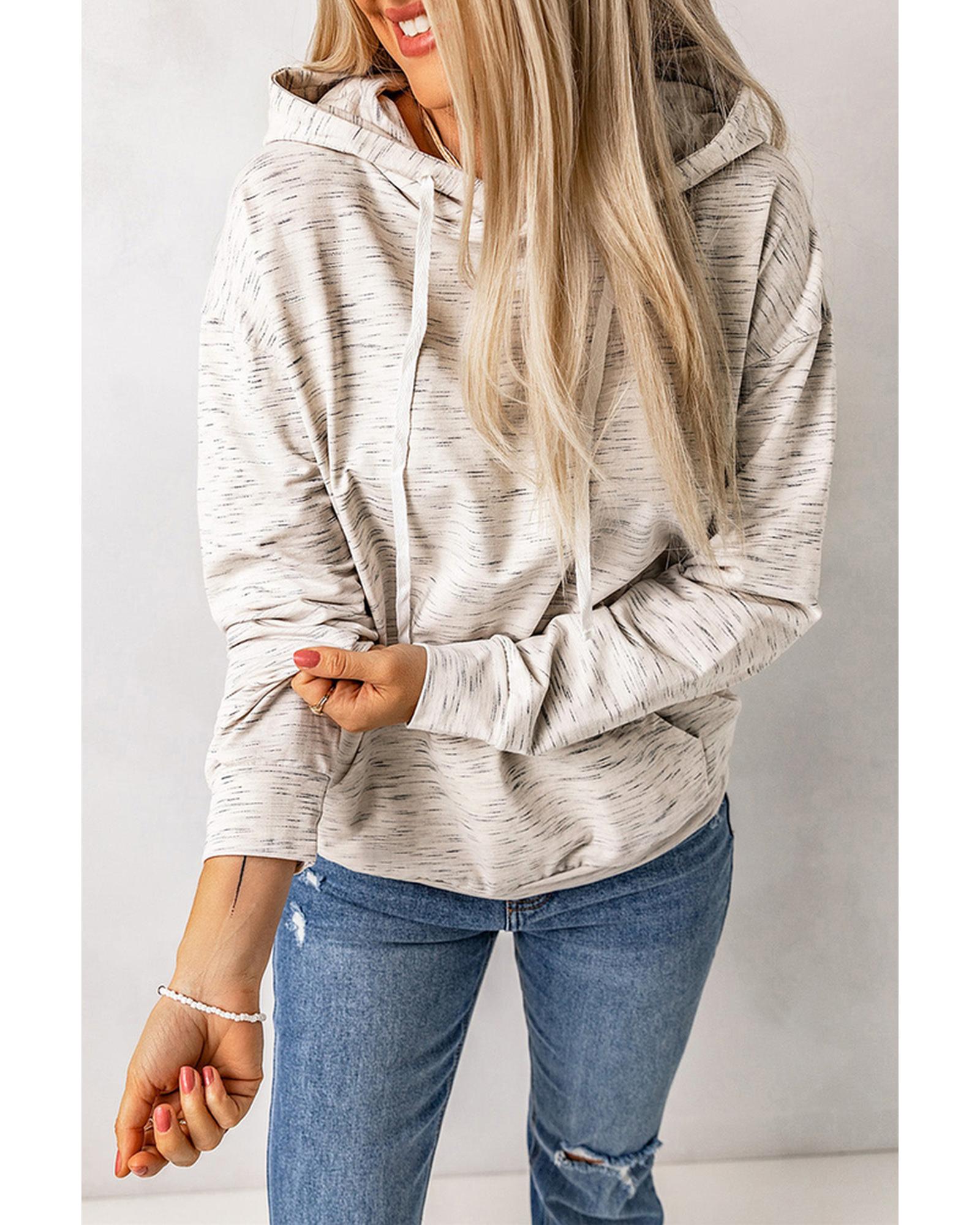 Azura Exchange Marbled Drawstring Cropped Hoodie - S