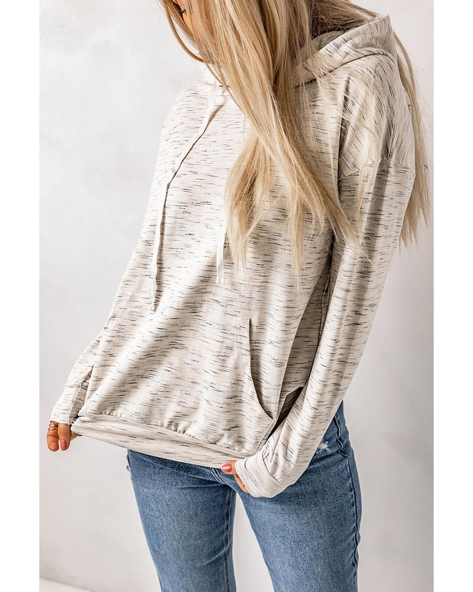 Azura Exchange Marbled Drawstring Cropped Hoodie - S