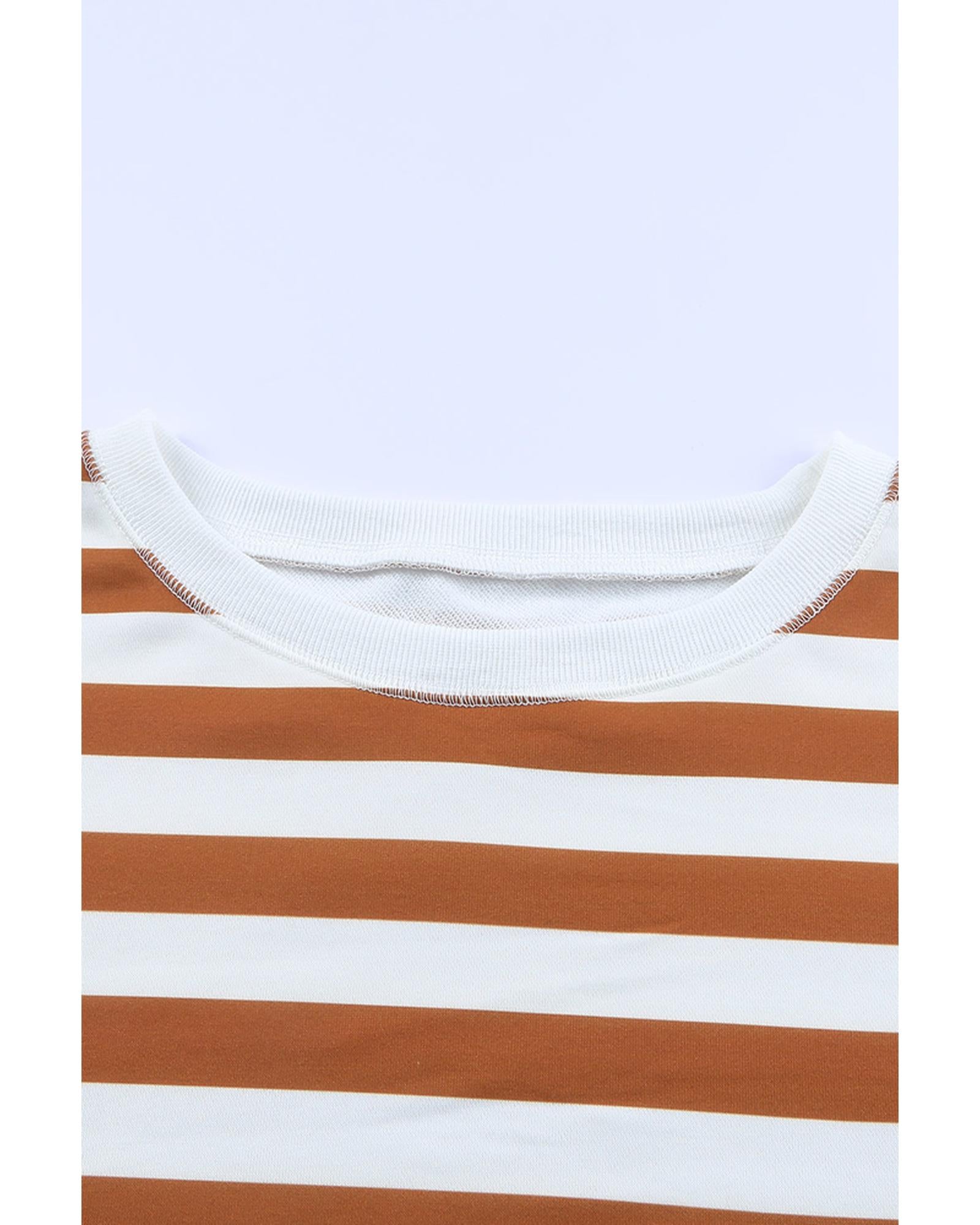 Azura Exchange Drop Shoulder Striped Pullover Sweatshirt - XL