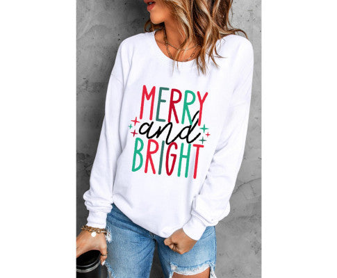 Azura Exchange Merry and Bright Long Sleeve Graphic Sweatshirt - 2XL