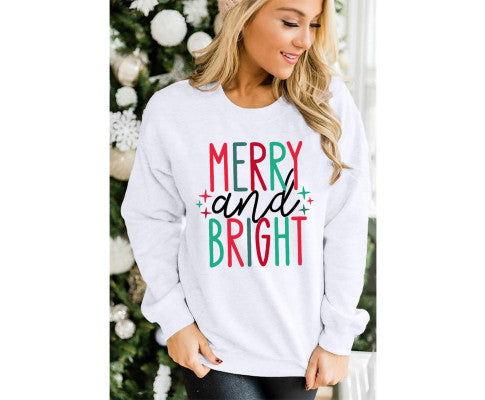 Azura Exchange Merry and Bright Long Sleeve Graphic Sweatshirt - 2XL