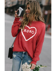 Azura Exchange Heart Pattern Print Valentines Sweatshirt